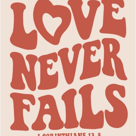 New in bag…Love Never Fails Hoodie size Large - Picture 4 of 9
